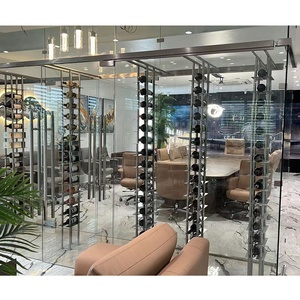 Tùy chỉnh phòng khách rượu vang đỏ giá hiện đại tủ kính rượu vang trắng hiển thị chèn tường trang trí Giá rượu thiết kế - Product Image 1