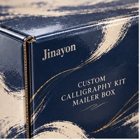 Boîte d'expédition personnalisée en carton ondulé brillant E Flute pour kit de calligraphie, emballage cadeau pour abonnement e-commerce
