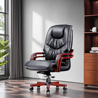 Chaise de bureau de direction de luxe en cuir ergonomique pour PDG, avec fonction massage et fonction table de travail intégrée