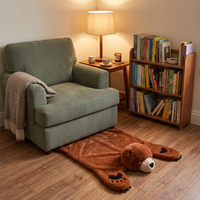 Tapis tufté 3D fait main de marque célèbre, sur mesure, en peluche à poils longs de 10 mm en nylon pour salon moderne