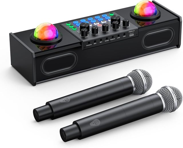 Hot Selling Portable All-In-One Dual Wireless for 10W Output Karaoke Sound Card with Type-C Charger for Live Broadcast Set