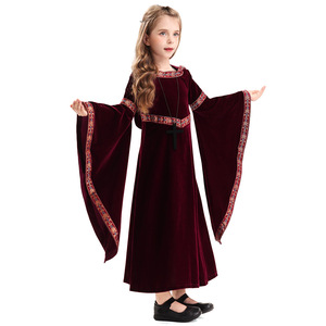 <span class=keywords><strong>Disfraz</strong></span> de bruja para niñas, <span class=keywords><strong>disfraz</strong></span> de Carnaval de Halloween, <span class=keywords><strong>hechicera</strong></span> Medieval, vestido gótico pagano de terciopelo con capucha, capa de mago vampiro - Product Image 2