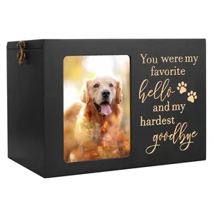 Große hölzerne Bestattungs bestattungs urnen mit Foto rahmen verlust Pet Memorial Remembrance Gift Pet Memorial Urnen für Hunde-oder Katzen asche