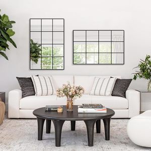 <span class=keywords><strong>Espejo</strong></span> de Pared con Marco de <span class=keywords><strong>Ventana</strong></span> Estilo Rústico, <span class=keywords><strong>Espejo</strong></span> Decorativo de Cuerpo Entero para Colgar o Apoyar en Sala de Estar, Dormitorio y Entrada - Product Image 4