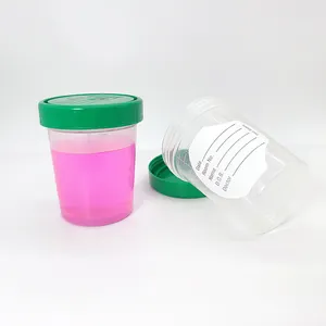 Amsino copo de teste de urina estéril descartável, recipiente de teste de urina para laboratório, copo de 60ml 100ml 120ml