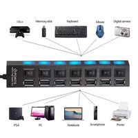 Hub USB 2.0 multiport 7 ports avec adaptateur secteur pour ordinateur – Nouveauté !