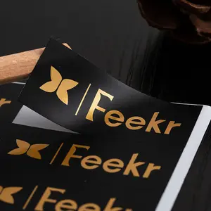 Business stickers customized label printing vinyl waterproof gold foil sticker supplier for package