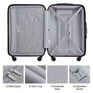 Juego de equipaje de 3 piezas de color fluorescente en negrita, <span class=keywords><strong>Maleta</strong></span> de carcasa dura de PC ligera, equipaje de mano, <span class=keywords><strong>cabina</strong></span> Trio con rueda suave - Product Image 6