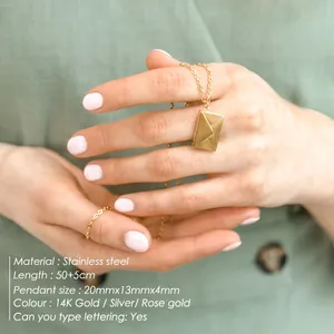 Collana con Ciondolo a Forma di Lettera EManco Personalizzata in Acciaio Inossidabile, Dichiarazione d'Amore per San Valentino e Festa della Mamma, Dropshipping - Product Image 2