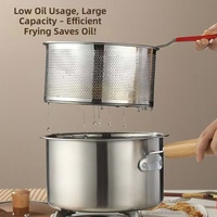 Mini-casserole en acier inoxydable pour lait, poignée en bois massif, compatible gaz, multifonctionnelle, avec couvercle combiné pour friture