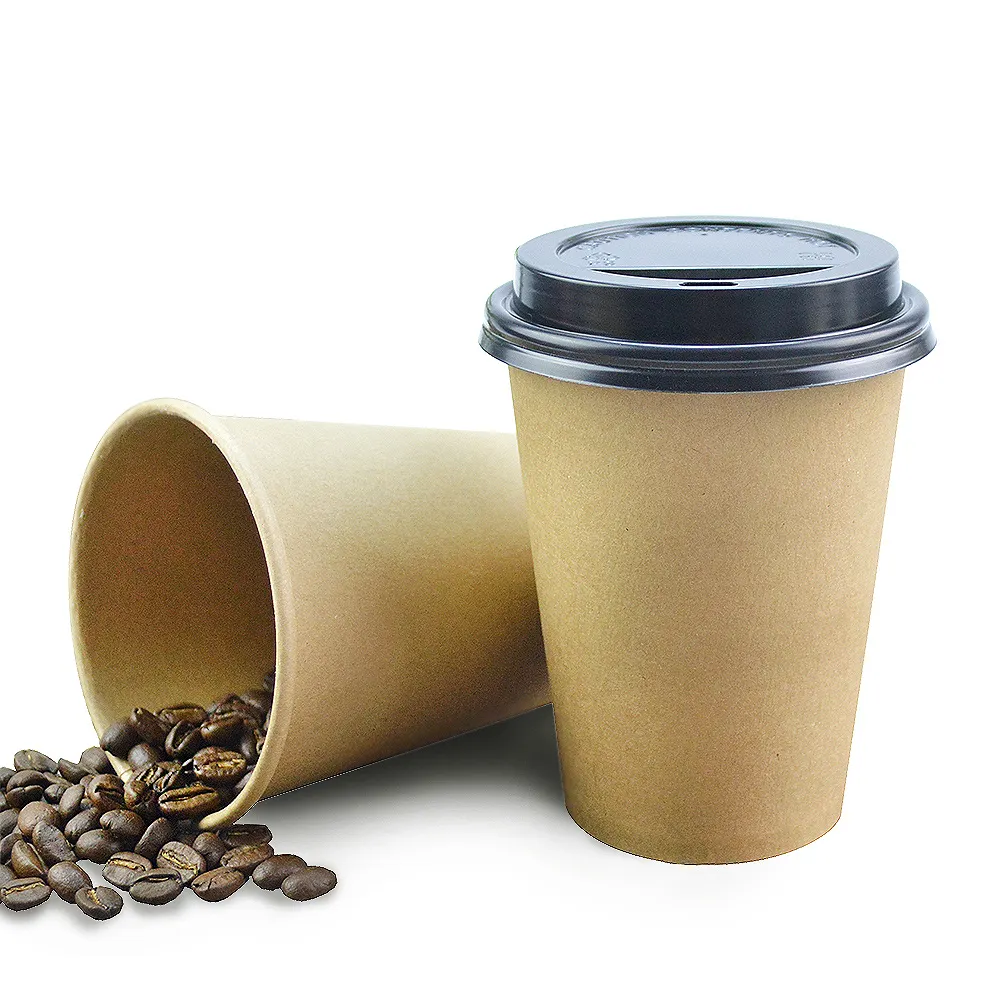 Paper Cups 2.5oz-24oz Disposable Biodegradable Paper Coffee Cups Food A Hot and Cold Drink Paper Cup
