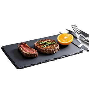 Toptan 12 ''ve 16 inç büyük siyah dikdörtgen kayrak peynir tahtası çevre dostu Modern parti toplu çanak gravür tekniği ile - Product Image 1