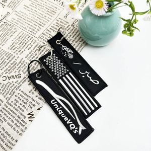 Porte-clés en tissu personnalisables avec broderie de logo sur mesure pour la vente en gros / Étiquettes de clés personnalisées - Product Image 6