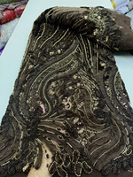 NI.AI 2026 Tissu en dentelle de tulle brodé de perles et de sequins, en organza, écologique, avec perles africaines et sequins, pour mariage