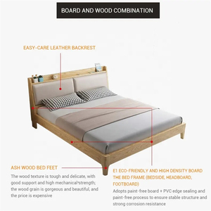 Lit en planches de bois moderne de style <span class=keywords><strong>Bali</strong></span>, design de lit double - Product Image 3