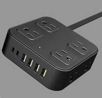 Adaptateur de multiprise US avec plusieurs ports USB, charge rapide 3.6A, prise standard américaine