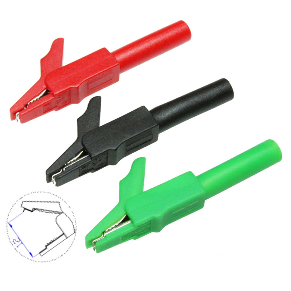 Латунный изолированный Электрический испытательный зажим типа «крокодил» 56 мм с банановым штекером 4 мм