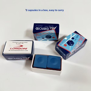 Tiza de <span class=keywords><strong>Billar</strong></span> a Base de Aceite Longoni Blue Diamond, 2 Piezas/Caja, Tiza Profesional para Taco de <span class=keywords><strong>Billar</strong></span>, Alto Agarre, Bajo Polvo - Product Image 3