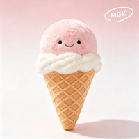 Peluche Mignonne Fast-Food : Hamburger, Pizza, Frites, Donut, Crème Glacée – Coussin Doux et Rembourré, Cadeau Créatif en Peluche Alimentaire pour Commandes en Gros