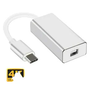 适用于MacBook Pro Air的sb-c型至迷你显示端口USB 3.1 C型至迷你DP 4k视频转换器转换适配器电缆