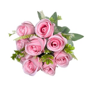 Bouquet de roses artificielles à 9 têtes, fleurs en soie, décoration d'intérieur, centre de table de mariage - Product Image 5