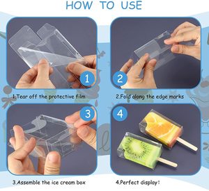 Baby Shower Birthday Party Wedding 3.7 x 2.2 x 1.5 Inch Ice Cream PET Box Cakesicle Boxes Clear Popsicle Box