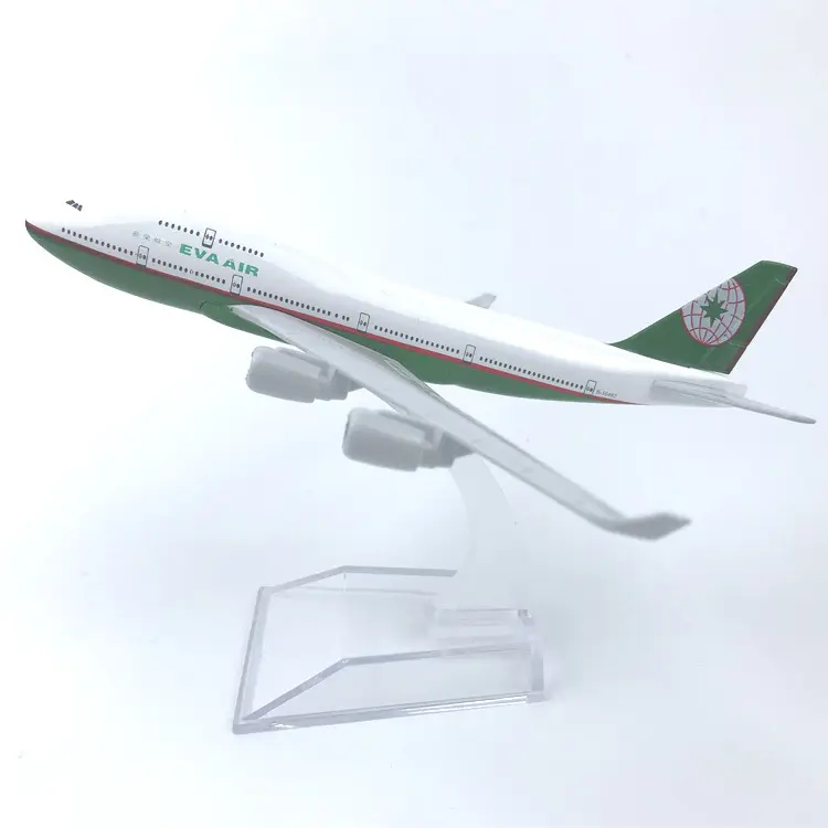 16cm Aircraft EVA Air Boeing B747 Alloy Plane Model Toys Children Kids Gift for Collection Desk Decoration display