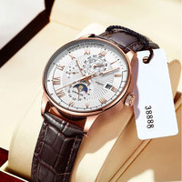 Montre-Bracelet Homme Personnalisée OEM, Vente Chaude, Lumineuse, Étanche, Analogique, Squelette à Remontage Manuel, Montre à Quartz Tendance pour Homme