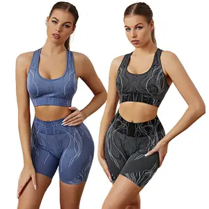 Ensemble de Yoga 2/3 pièces pour femmes, Leggings, vêtements d'entraînement, Pilates, vêtements de sport, sans couture, soutien-gorge de gymnastique, Fitness, bonne qualité