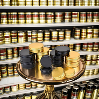 Fourniture abondante de boîte en étain en aluminium de 0.2-0.3mm d'épaisseur substrat rond boîtier en métal noir en fer modèle d'emballage alimentaire écologique peut