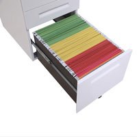 Meuble de rangement mobile à 3 tiroirs en métal pour bureau, avec serrure à clé, pour un espace de travail moderne