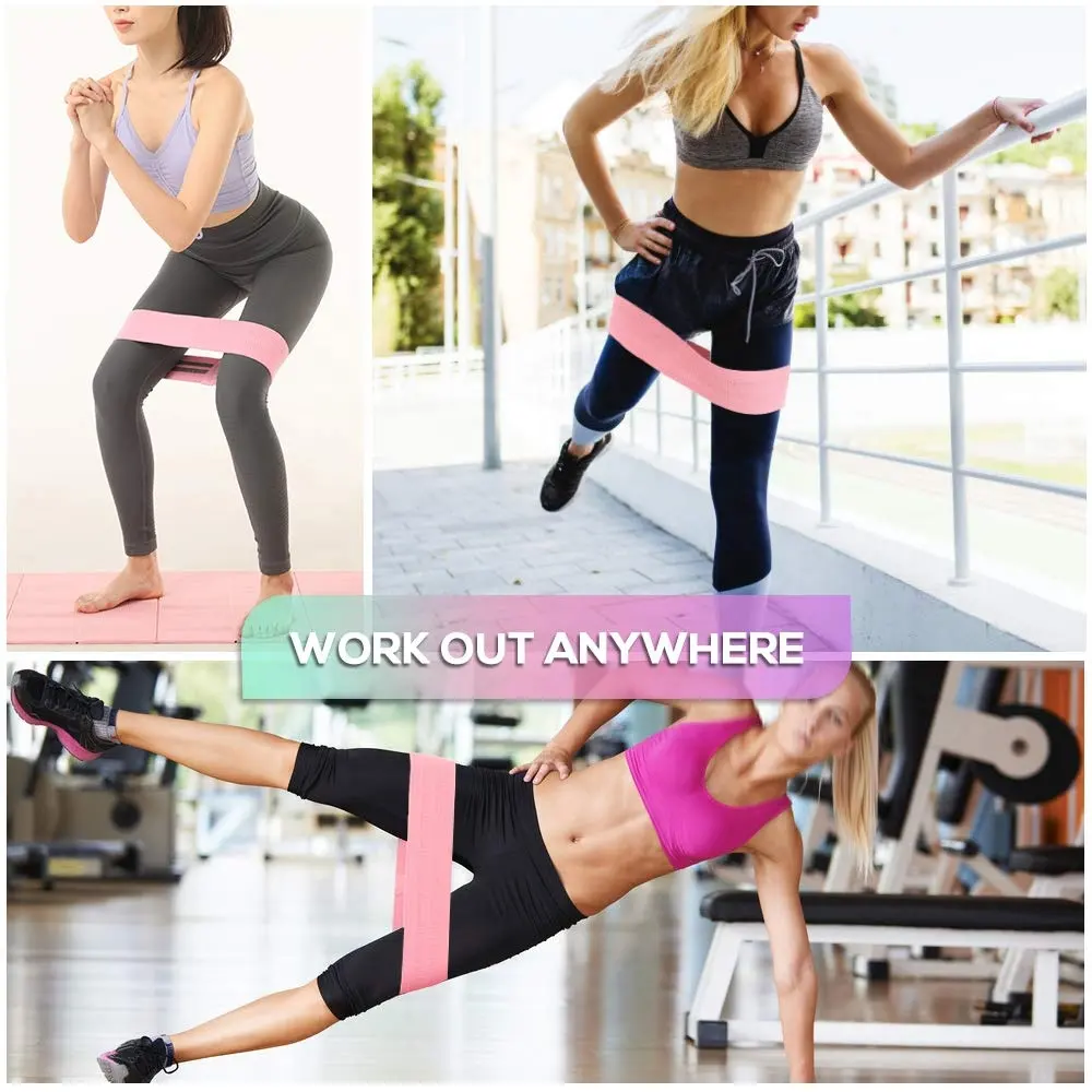 Karet elastis kebugaran Yoga, tali resistensi elastis untuk latihan pinggul glute