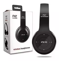 Casque sans fil P47 à succès, pliable, à réduction de bruit, avec microphone, fente pour carte de stockage, écouteurs de sport