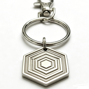 Stainless Steel Hexagon Carabiner Keychain Embossing Printing Luxury Hard-Wearing <b>Metal</b> <b>Key</b> <b>Chain</b> - Product Image 4