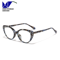 UKURAN 51-19-147 Bingkai Optik Cat Eye TR90 Custom OEM Anti-Blue Light untuk Dewasa Unisex MOQ Fleksibel (100 pcs)