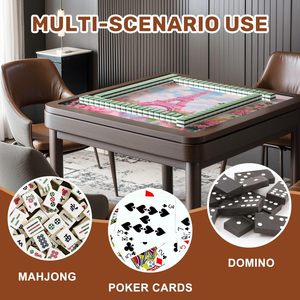 Tappetino per Mahjong con Torre <span class=keywords><strong>Eiffel</strong></span> Rosa e Paesaggio di Fiori di Ciliegio 80x80 cm con Borsa Antiscivolo per Giochi di Mahjong, Poker e Domino - Product Image 3