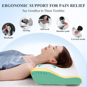 Oreillers en tissu soyeux haut de gamme, recommandés par les chirurgiens orthopédiques pour la protection du cou, conception à cloison haute-basse, anti-ronflement - Product Image 3