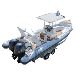 Haohai yate de lujo 19ft barco fuera de borda de fibra de vidrio 4,2 M-7,6 m consola central barco de pesca con casco de fibra de carbono de China - Product Image 1