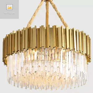 לובי מלון מודרני יוקרה גביש תליית קריסטל אור נברשת תאורה גדולה זהב דקורטיבית אירופאית הבציר יוקרה מנורת