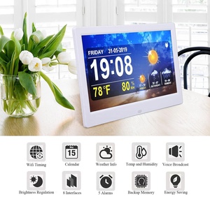 מסגרת תמונה דיגיטלית מותאמת אישית בגודל 10.1 אינץ' עם שעון, נגן מולטימדיה ותצוגת לוח שנה, אידיאלית לבית ולמשרד, דגם פרטי - Product Image 4