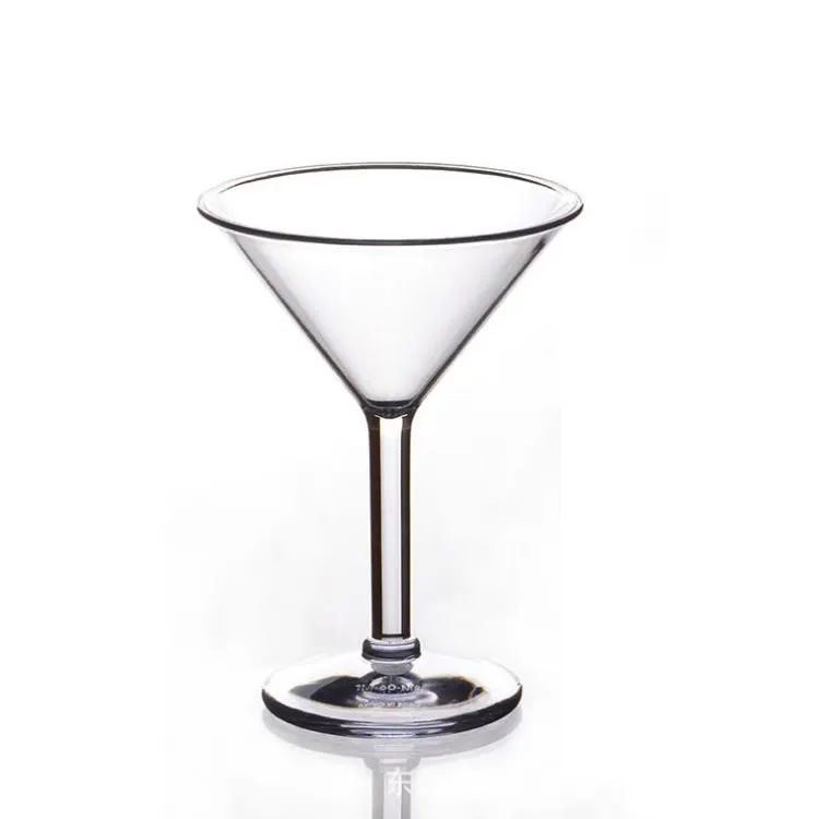 Sıcak satış OEM 6oz tek kullanımlık pc kokteyl bardağı şeffaf plastik martini cam