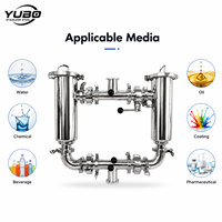 Filtre à air comprimé à double boîtier en acier inoxydable SS304 SS316L avec collecteur de bypass pour la transformation des aliments, des boissons, des produits pharmaceutiques et des gaz OEM