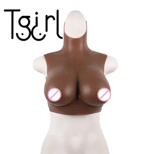 Tgirl 人造硅胶乳房形式为 cross装拖动女王男性到女性假乳房性感
