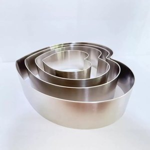 Molde para <span class=keywords><strong>Pastel</strong></span> de Mousse en Forma de Corazón, Molde para Hornear Hecho a Mano, 4/6/8/10 Pulgadas, Acero Inoxidable 304, Material Pulido y Engrosado - Product Image 2