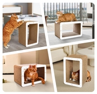 Maison en carton à gratter pour chat Planche à gratter verticale et horizontale Chats pour reposer Chat Scratch Pad