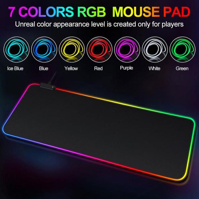 High-quality Gaming Micro-USB LED RGB Glowing Mouse & Keyboard Desk Pad with 7 Colors in Stock