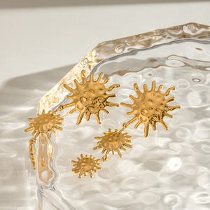 Jinhua Star Shape Drop Earrings 18k Gold Plated Stainless Steel Geometric Party Jewelry - Product Image 4