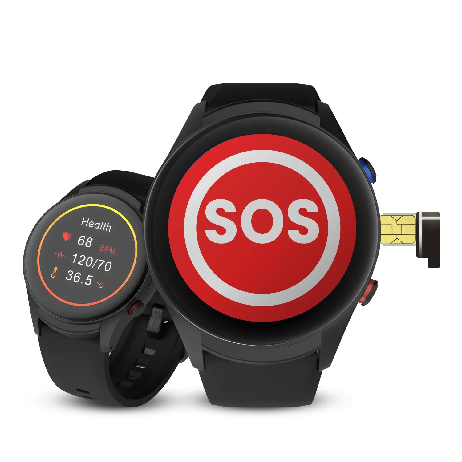 VL08S GPS Smartwatch SOS GPRS BDS ses düğmesi ile yaşlı için 4G SIM kart elektrikli çit anti-sonbahar kişisel koruma yaşlı