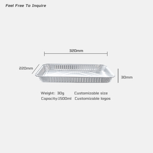 Barquette rectangulaire jetable en aluminium recyclable et écologique, format demi-taille, robuste, profonde, avec <span class=keywords><strong>couvercle</strong></span>, pour table vapeur - Product Image 2