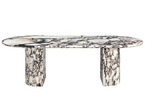 UnionStone Modern Oval <b>Marble</b> Dining Table With <b>Marble</b> Legs Calacatta Viola Stone <b>Top</b> Stable Design Home Furniture - Product Image 3
